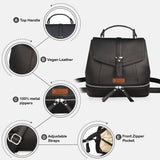 Women’s Vegan Leather Backpack or Daypack Bags For Daily Use: Grey