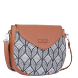 Hand Crafted Fabric Printed Crossbody Sling Bag for Womens: Blue
