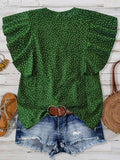 V-neck Button Pleated Top