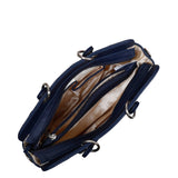 Vegan Leather Handbag – Ladies' Top-Handle Crossbody Bag: Blue