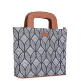 Handcrafted Fabric Top Handle Tote Bag for Women Satchel bag: Abstract