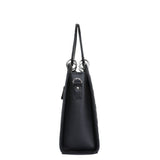 Vegan Leather Handbag – Ladies' Top-Handle Crossbody Bag: Black