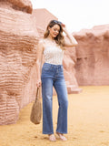 Orange FV bamboo wide leg light denim