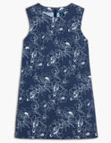Lois blue sleeveless with white flowers