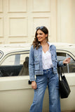 Orange FV light denim jacket