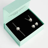 Mia silver pearl set