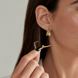 Mia Tamara II Silver Huggie Earrings