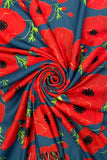 Bold Poppy & Monet Art Print Reversible Wool Tassel Scarf: Grey