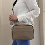 Zerimar Women's Leather Bag - Exclusive and Casual Engraved : Taupe