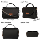 Vegan Leather Crossbody Bag for Women, Top Handle Handbag: Black