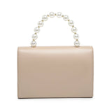 HD027-Pearl Top Handle Tie PU Clutch Bag: Silver