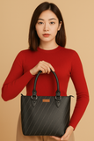 Women’s Top-Handle Tote Bag – Vegan Leather Shoulder Bag: Blue