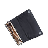 Women’s Vegan Leather Quilted Top Handle Crossbody Sling Bag: Blue