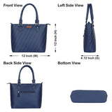 Women’s Top-Handle Tote Bag – Vegan Leather Shoulder Bag: Blue