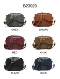 B23020-Big Bow Tie On The Front Cross Body Bag: Black