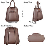 Ladies' Vegan Leather Top Handle Backpack or Daypack Bags: Blue