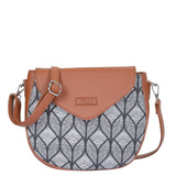 Hand Crafted Fabric Printed Crossbody Sling Bag for Womens: Blue
