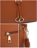 B23005-AW-Three Zipped Sections Canvas Strap Cross Body Bag: Wine Red