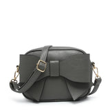 B23020-Big Bow Tie On The Front Cross Body Bag: Brown
