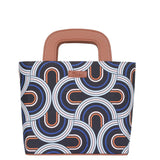 Handcrafted Fabric Top Handle Tote Bag for Women Satchel bag: Abstract