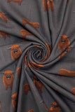 Scottish Highland Buffalo Tassel Scarf: Grey