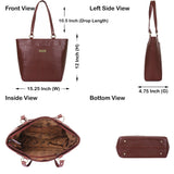 Tote Bag for Women – Genuine Leather Shoulder Handbag: Brown