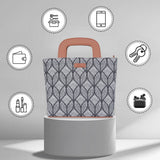 Handcrafted Fabric Top Handle Tote Bag for Women Satchel bag: Abstract