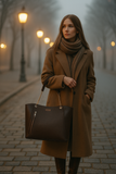 Women's Vegan Leather Satchel Bag –  Shoulder Sling Bag: Green