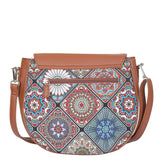 Hand Crafted Fabric Printed Crossbody Sling Bag for Womens: Blue