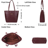 Tote Bag for Women – Genuine Leather Shoulder Handbag: Brown
