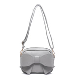 B23020-Big Bow Tie On The Front Cross Body Bag: Black