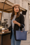 Women’s Top-Handle Tote Bag – Vegan Leather Shoulder Bag: Brown