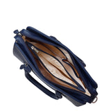 Women’s Vegan Leather Top-Handle Handbag Crossbody Sling Bag: Blue