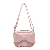 B23020-Big Bow Tie On The Front Cross Body Bag: Black