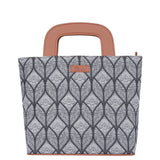 Handcrafted Fabric Top Handle Tote Bag for Women Satchel bag: Abstract