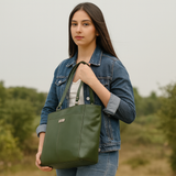 Tote Bag for Women – Genuine Leather Shoulder Handbag: Brown
