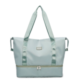 Large Capacity Bottom Zippered Compartment Handle Bag Mint