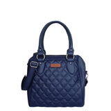 PU Leather Women’s Handbag – Top Handle with Crossbody Strap: Blue