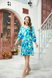 Catalina's Floral Summer Dress: Blue