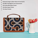 Handcrafted Print Fabric Women Top Handle Crossbody Bag: Multicolor