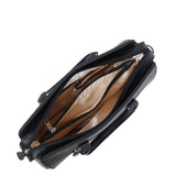Women’s Vegan Leather Top-Handle Handbag Crossbody Sling Bag: Black