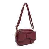 B23020-Big Bow Tie On The Front Cross Body Bag: Pink