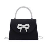 81230-Tie Diamante Embedded Top Handle Suede Clutch Bag: Burgundy
