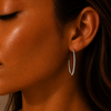 SILVER ELONGATEDTEARDROP EARRINGS
