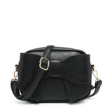 B23020-Big Bow Tie On The Front Cross Body Bag: Brown