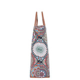Handcrafted Fabric Top Handle Tote Bag for Women Satchel bag: Multicolor