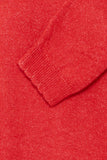 Fransa Kanva red sweater soft scalloped neck