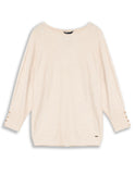 Lois light weight sweater with button cuff detail