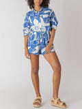 Room 34 blue and white shorts with pockets