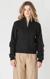 Room 34 Black Half-zip Cable Sweater